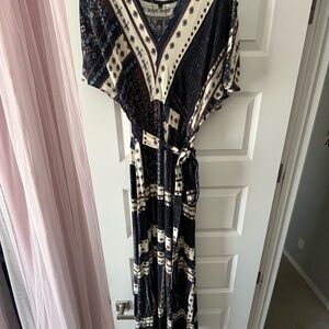 Boho maxi wrap dress with slit